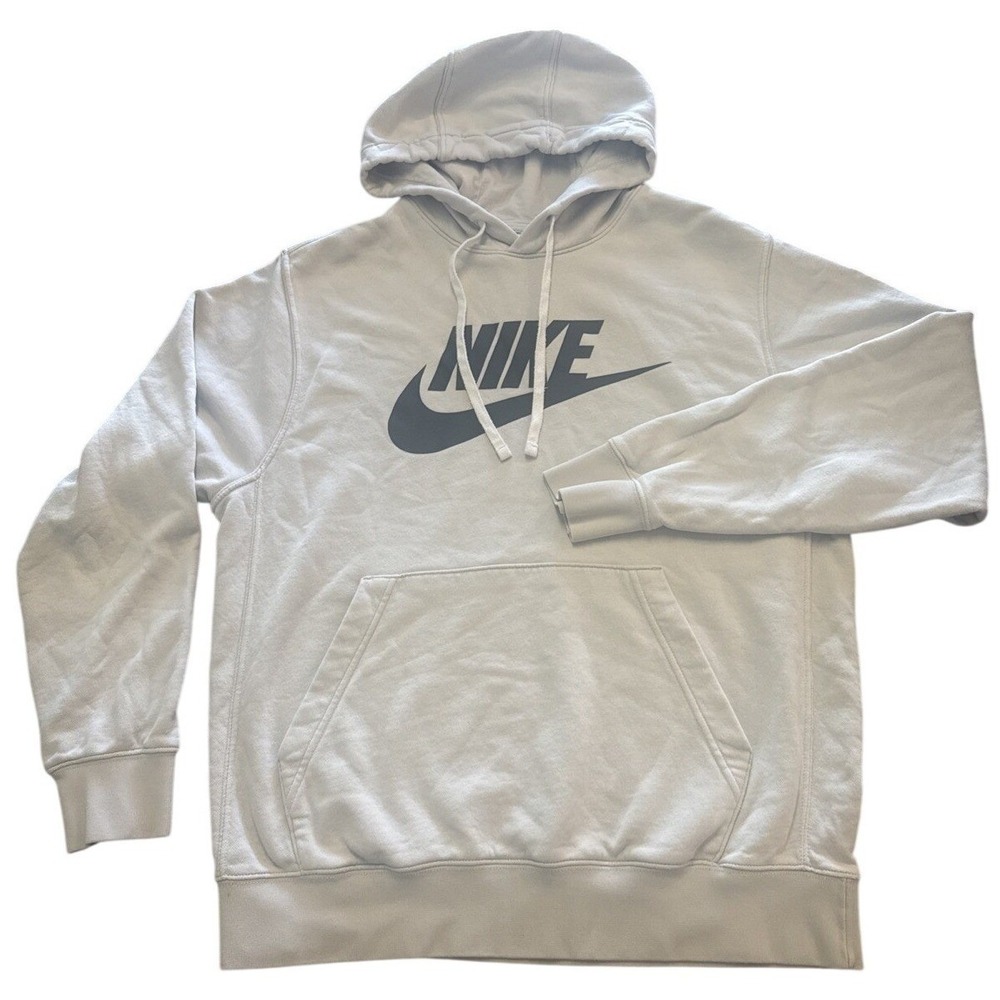 Nike Sportswear Club Fleece Graphic Pullover Hoodie Mens M Light Bone BV2973-073